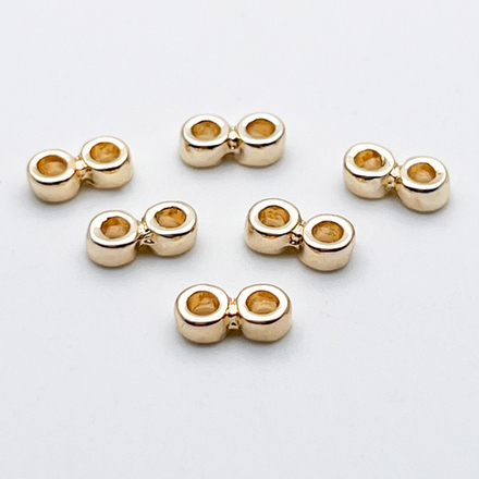 Коннектор-разделитель на 2 нити, цвет золото, размер 9*2,5 мм, цена за 1 шт