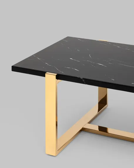 Журнальный столик Tob 109х66 см, черный мрамор, золото