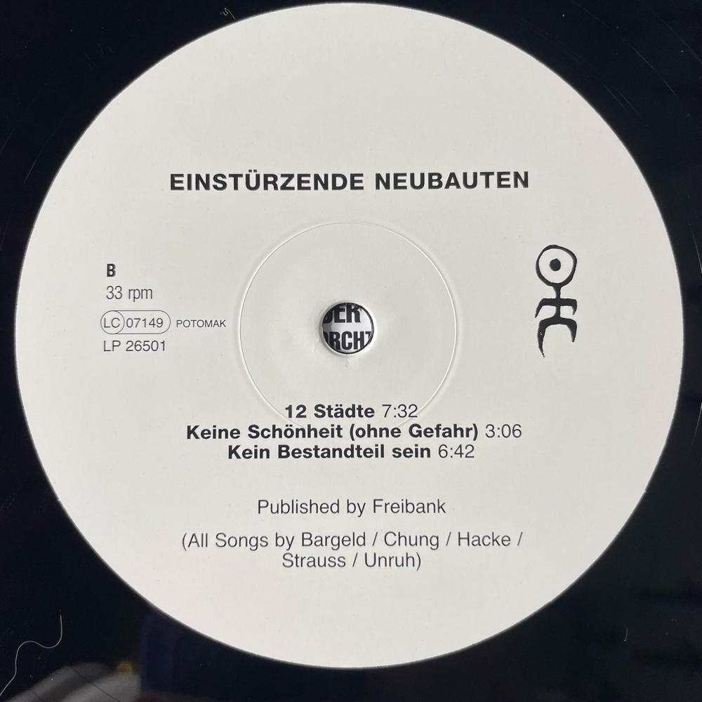 Винтажная виниловая пластинка LP Einsturzende Neubauten Fuenf Auf Der Nach Oben Offenen Richterskala (Germany 2002)