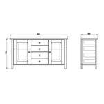 Комод, 148х43х79, Боцен, с ящиками, для одежды и игрушек, под телевизор, из массива дерева, белый, Dipriz