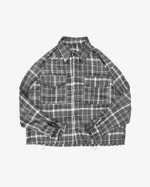 Рубашка БИЧ укороченная с шерстью клетка серая