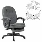 Кресло офисное CH-868MSG-BF, синхромеханизм, вибромодуль, подставка для ног, ткань, серое, 1998751