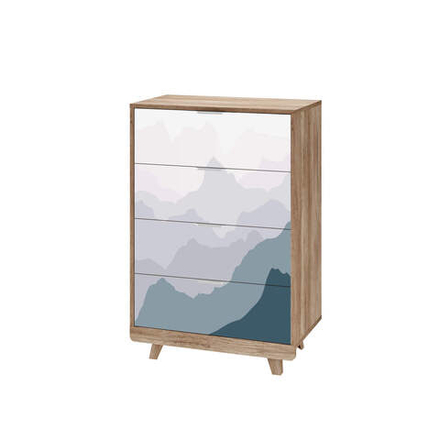 Комод Мегаполис КМ-02 дуб каньон/фотопечать Аква