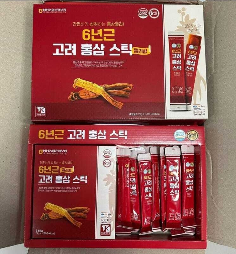 Корейский красный 6- летний женьшень в стиках-желе, 30 штук