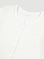 ПРЕДЗАКАЗ Футболка с декоративной планкой Mjölk Молочный