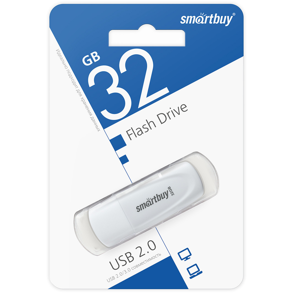 USB карта памяти 32ГБ Smart Buy Scout (белый)