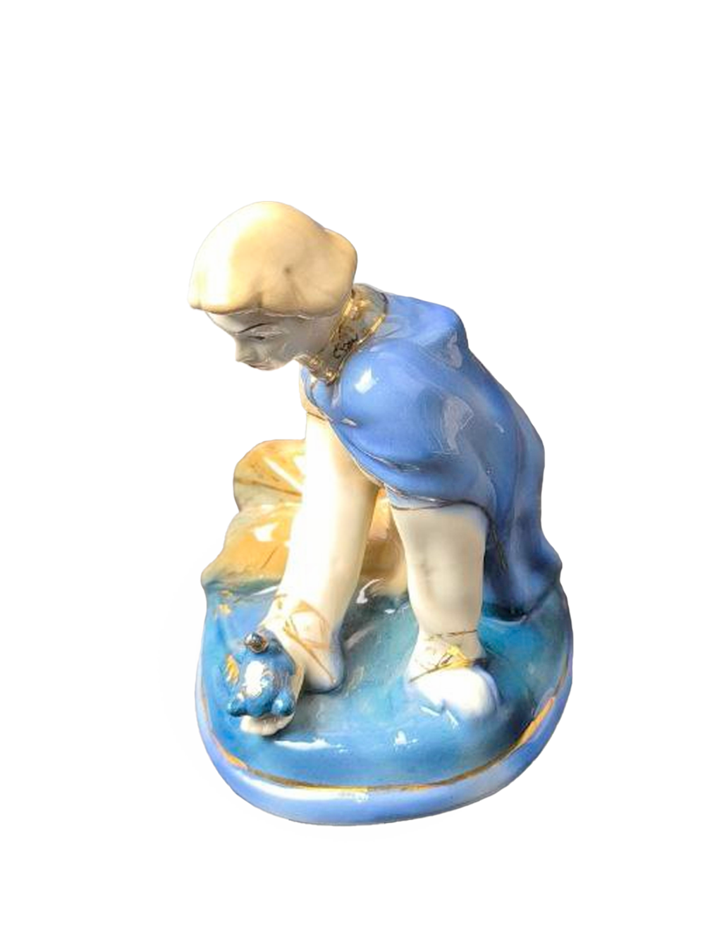 Фарфоровая статуэтка "Иванушка и царевна-лягушка" Гжель