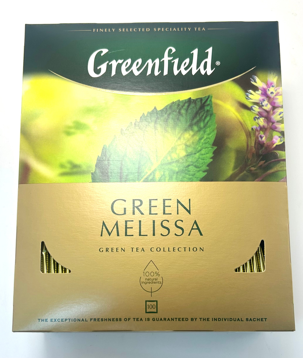 Чай зеленый Greenfield Green Melissa, 100 пакетиков