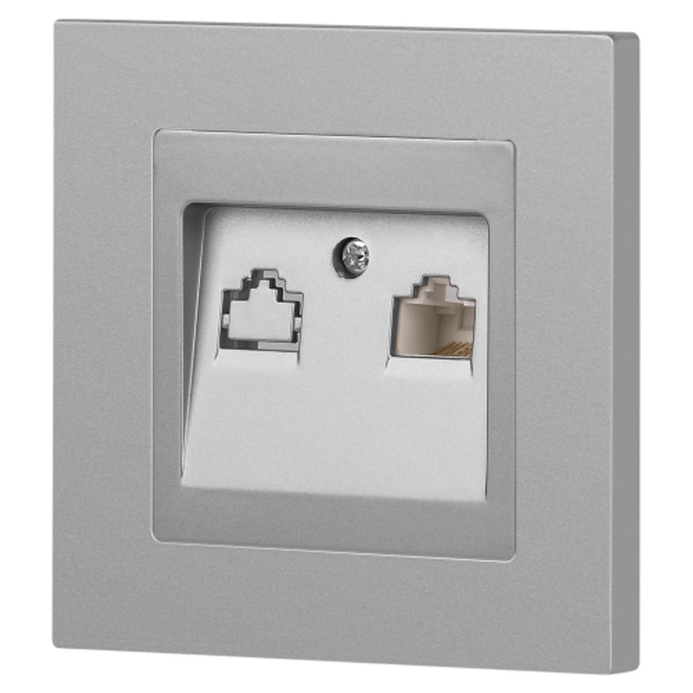 Розетка Intro Accent 6-303-03 информационная RJ45 IP20 СУ алюминий