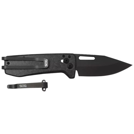Нож SOG 12-63-05-57 ULTRA XR XHP BLACKOUT - Нож складной, рук-ть черн. карбон, клинок CPM-S35VN