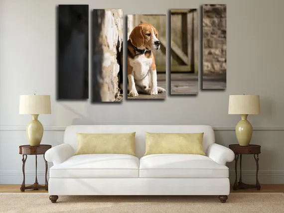 Модульная картина "Грустная собака"