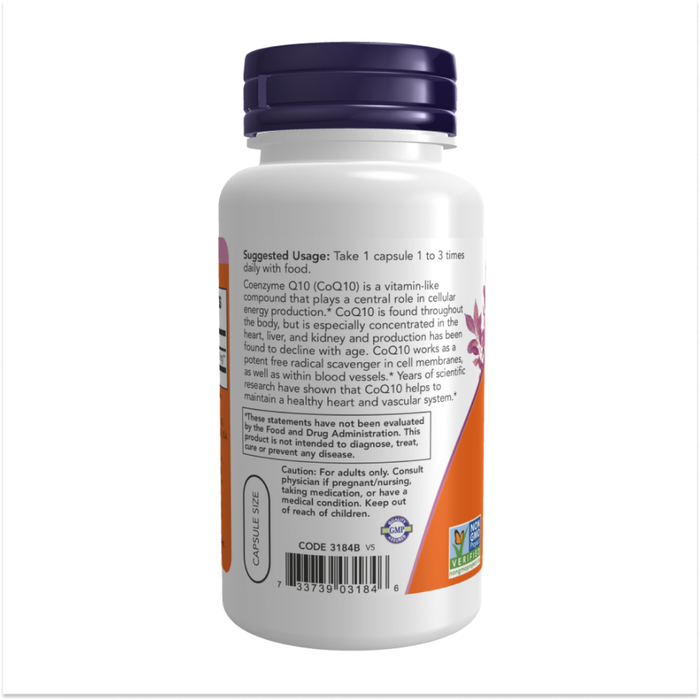 Коэнзим Q10, CoQ10 30 mg, Now Foods, 120 вегетарианских капсул 2