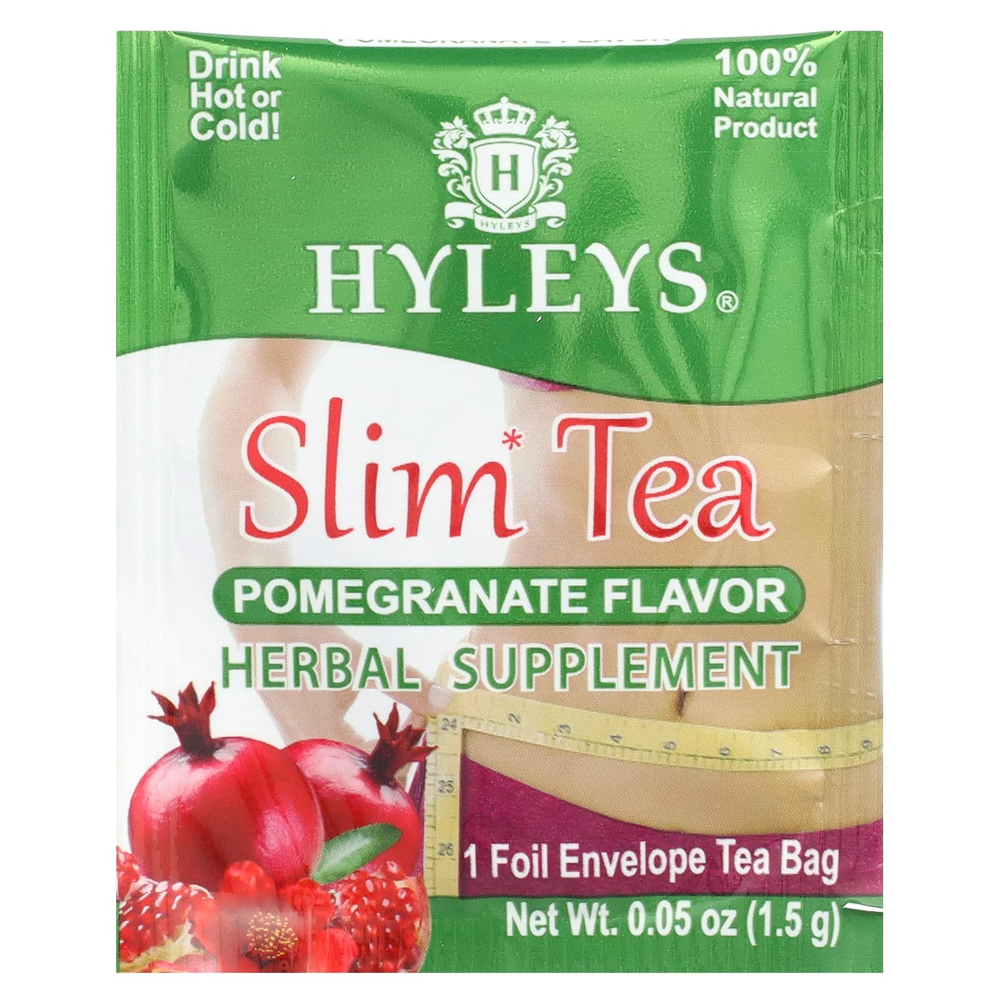 Hyleys Tea, Slim Tea, гранат, чайные пакетики в фольгированных пакетиках, 37,5 г (1,32 унции)