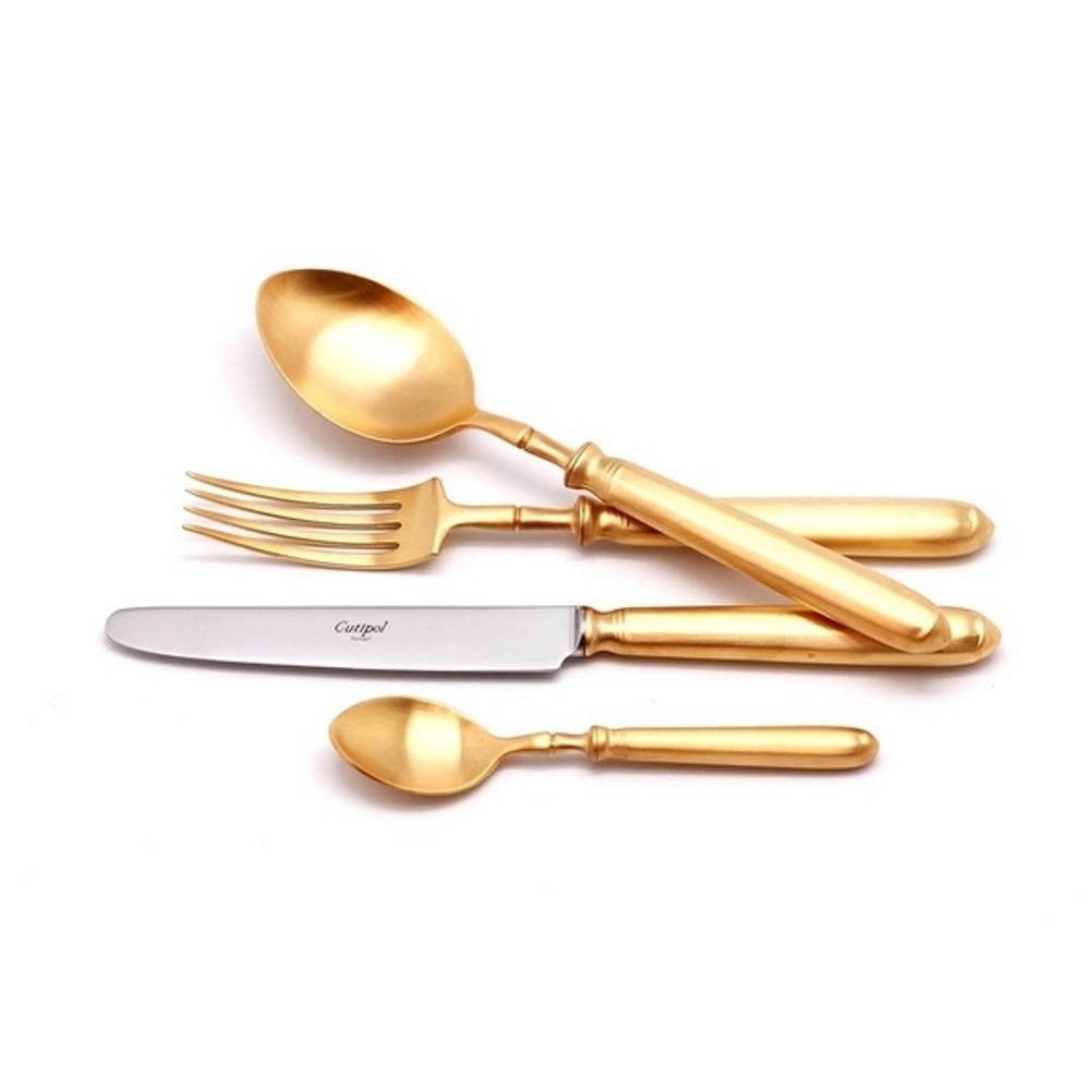 Набор столовых приборов на 6 персон 24 предмета Cutipol Mithos Gold матовый общий вид