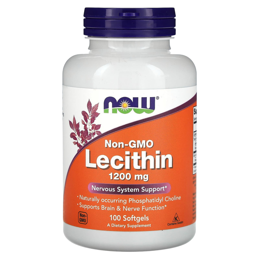 NOW Foods Soy Lecithin non GMO 1200 mg 100 softgels , Соевый Лецитин без ГМО