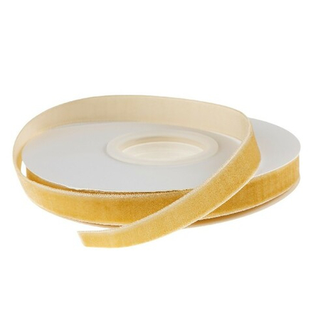 Лента декоративная (бархат) 12ммx10ярд (Бежевый)