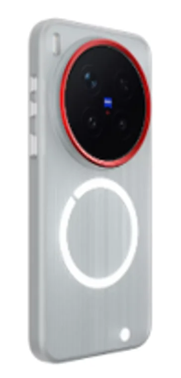 Защитный чехол для Vivo X300 Pro c MagSafe Серый с красной окантовкой блока камеры (Gray-Red)