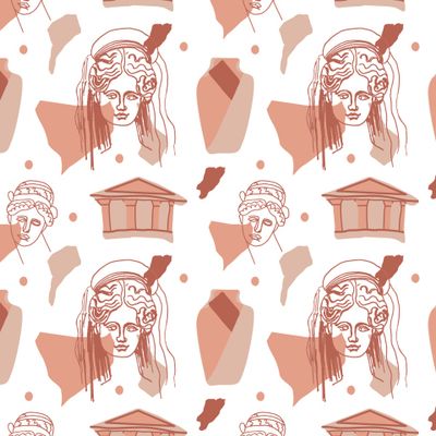 Бесшовный принт древней грецией