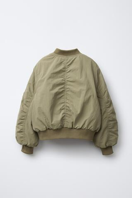 ZARA КУРТКА-БОМБЕР ИЗ НЕЙЛОНА, СВЕТЛЫЙ ХАКИ