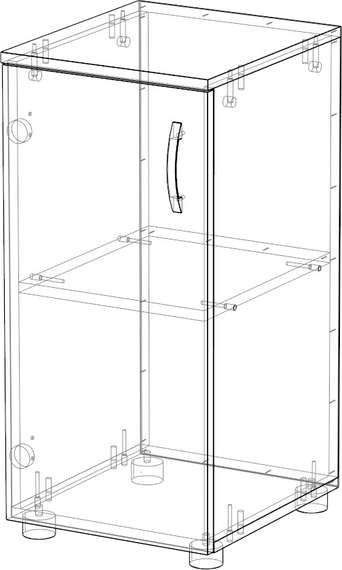 Стеллаж низкий узкий закрытый