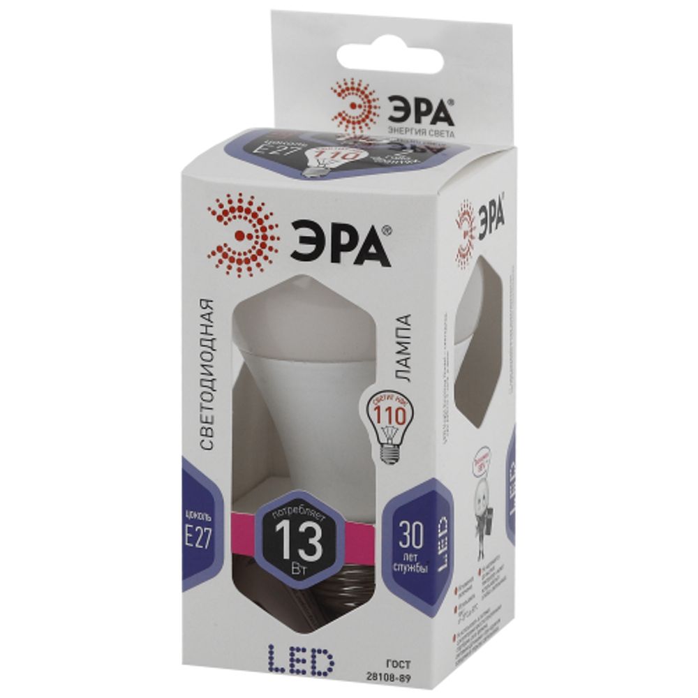 Лампочка светодиодная ЭРА STD LED A60-13W-860-E27 E27 / Е27 13 Вт груша холодный дневной свет