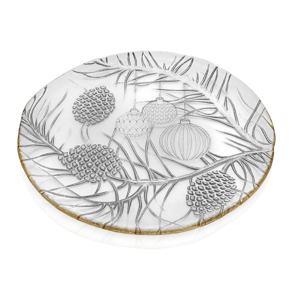 Блюдо для торта 35см IVV Xmas is magic с декором Италия