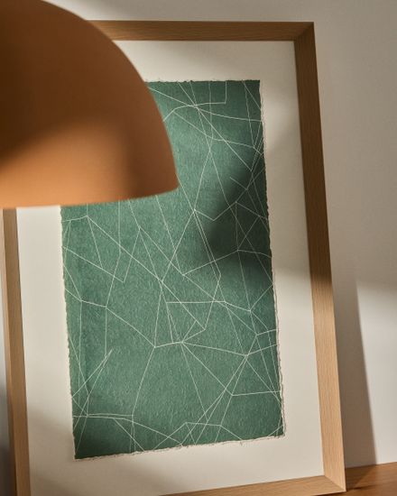 Durkan Абстрактная картина на переработанной бумаге зеленая 100 x 70 см