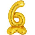 Шар фольгированный Цифра 6 127 см (Золотой)