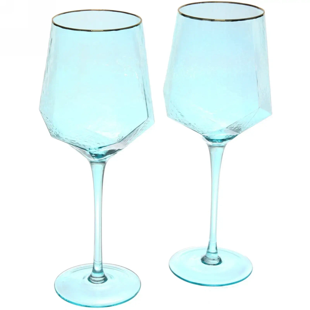 Бокал для вина 500мл «ICE CRYSTAL» в наборе 2шт, голубой