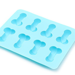 Голубая силиконовая форма с фаллосами (Цвет: голубой)