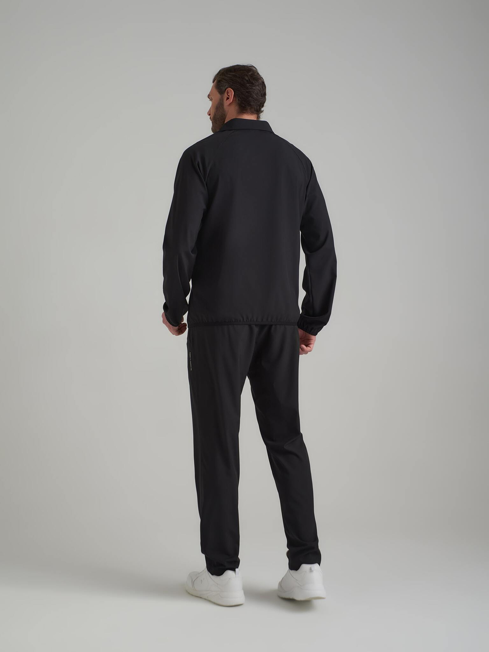 Спортивный костюм мужской 15M-RR-1589 черный плащёвка