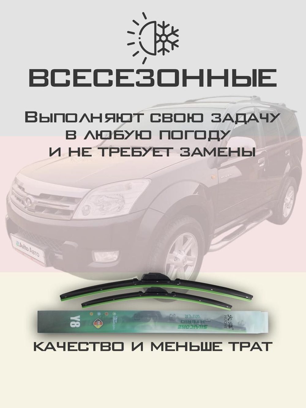 Щетки стеклоочистителя HUOYE Y8 600/400 мм на Geely GeometryAPro | Push button