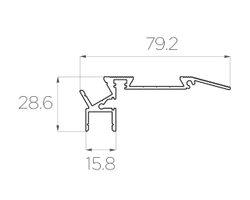 Профиль алюминиевый для ступеней без резиновой вставки LC-PDS-2879-2 Anod