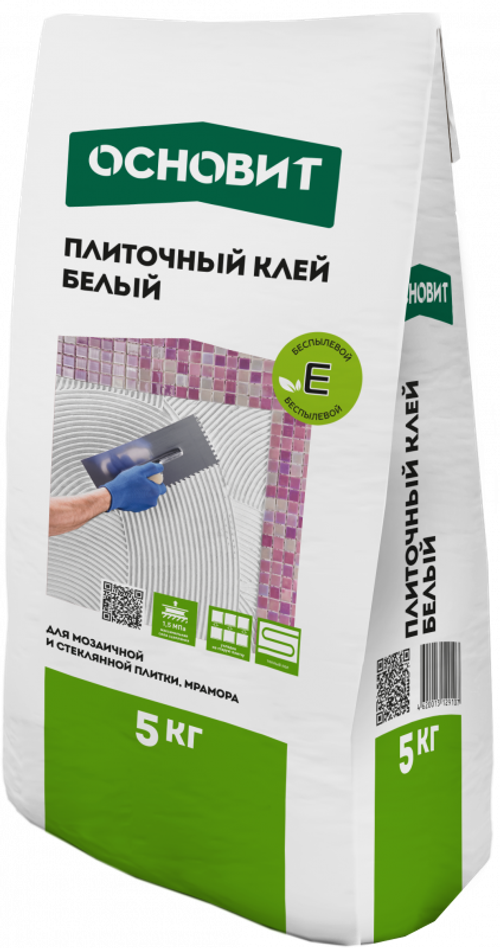Клей ОСНОВИТ МАКСИПЛИКС АС-17 W беспылевой белый 5кг, 87124