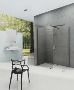 Душевое ограждение Ravak WALK-IN DOUBLE WALL 190x90 черный/Transparent