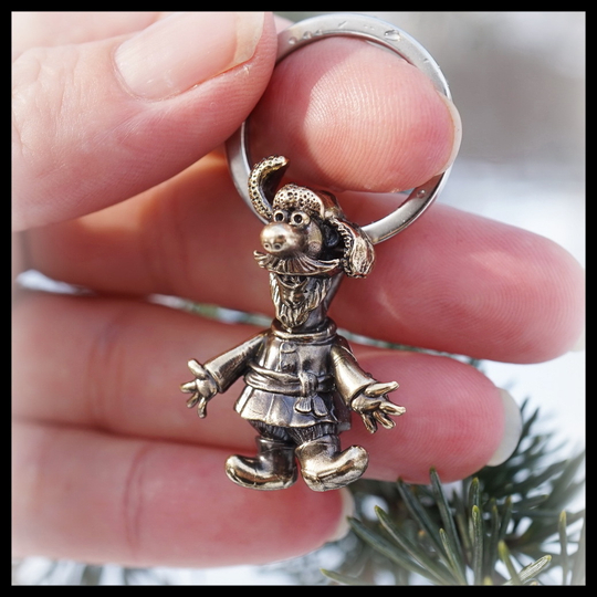 Брелок "Мужичок" для ключей , латунь