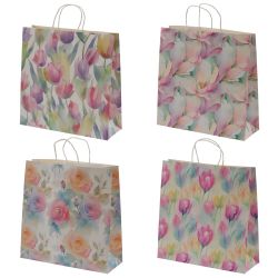 GAEM Пакет подарочный L (бумага 210г/м2, блок 12шт), L34 W12 H34 см, 4в.