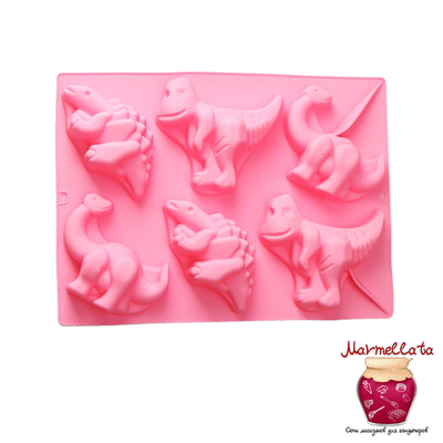 Форма силиконовая "Динозавры", 29*21*2,5 см, 6 ячеек