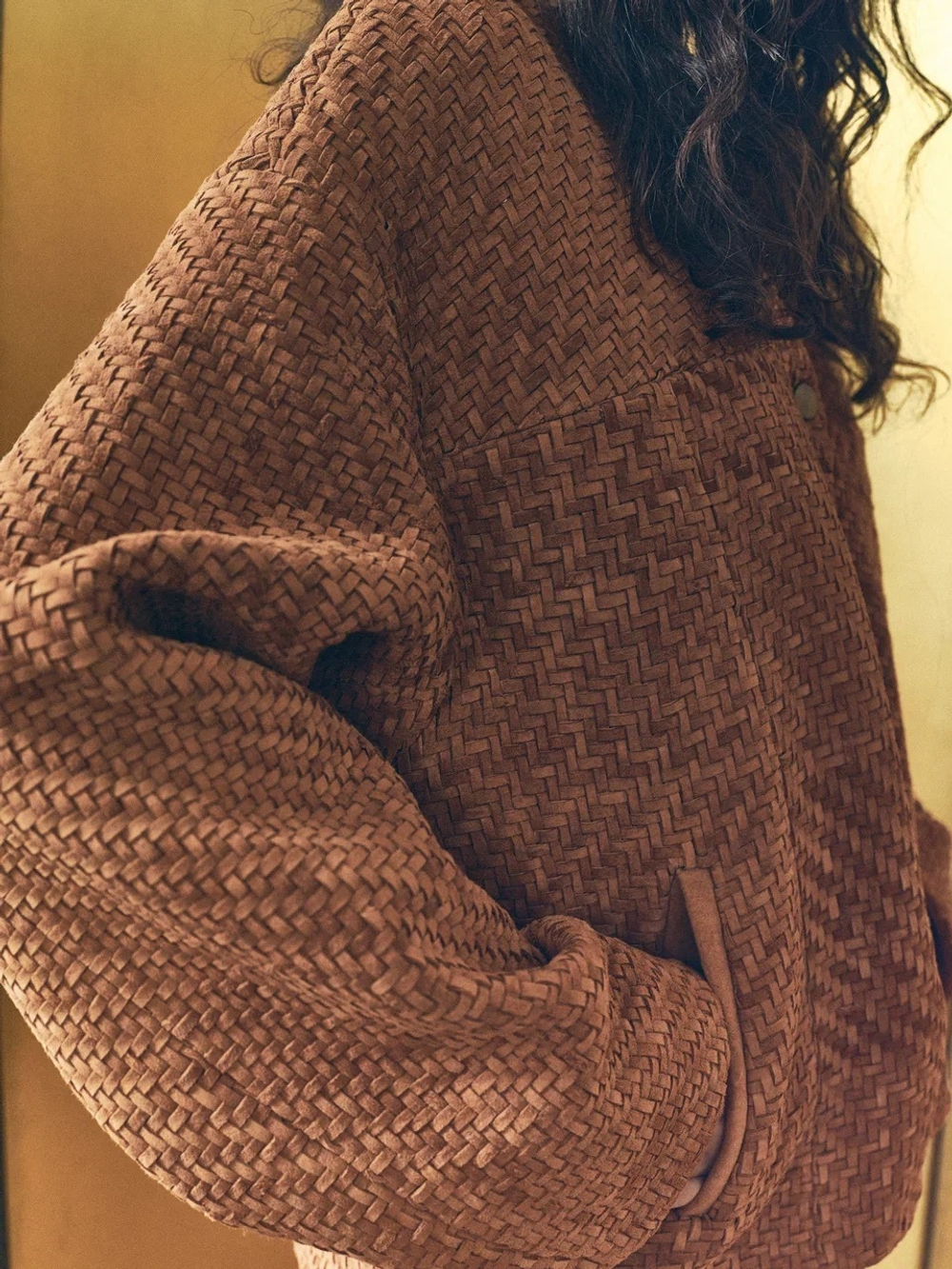 ПРЕДЗАКАЗ Куртка коричневая из плетеной замши AMALIE x LYNA by O.Rim