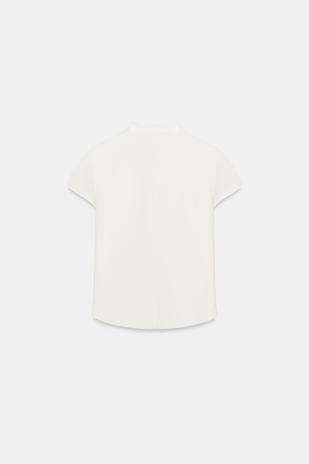 ZARA ТОП С ВОРОТНИКОМ-СТОЙКОЙ, ЖЕЛТОВАТО-БЕЛЫЙ