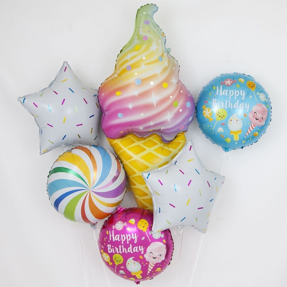 Шар (18"/46 см) Круг, Разноцветный леденец