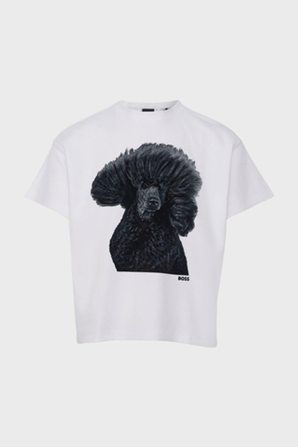 BOSS Футболка из плотного хлопка с принтом