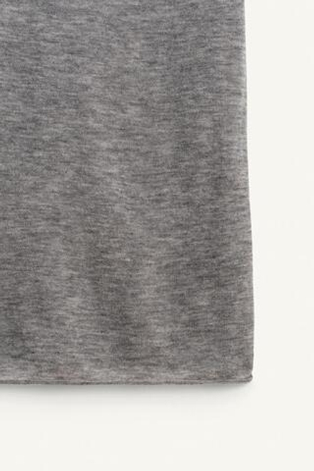 ZARA ФУТБОЛКА ИЗ 100% ШЕРСТИ, СЕРЫЙ