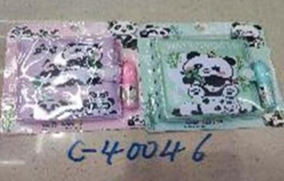 Набор "Панда" на блистере: блокнот в ПВХ обложке 8*10 см, + ручка шариковая мини, С-40046