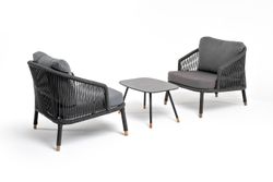 "Верона" лаунж-зона 5-местная плетеная из роупа (веревки), каркас алюминиевый темно-серый, роуп темно-серый