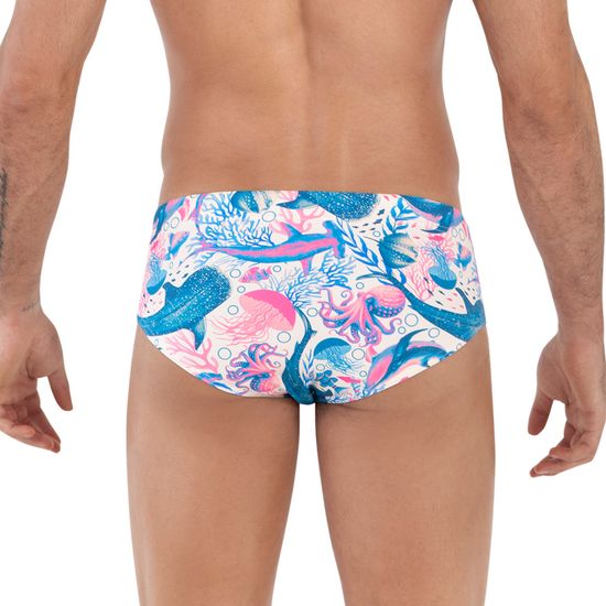Мужские плавки голубые с принтом Clever Moda TIBU SWIMSUIT BRIEF 164506