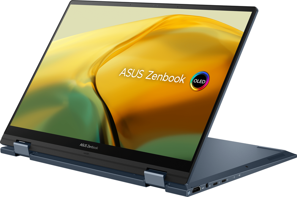 Ноутбук ASUS ZenBook Flip UP3404VA-KN026X, 14&amp;quot; (2880x1800) OLED 90Гц сенсорный/Intel Core i7-1360P/16ГБ LPDDR5/1ТБ SSD/Iris Xe Graphics/Windows 11 Pro, синий [90NB10E2-M004L0]