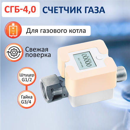 Счетчик газа СГБ-4,0 Г-Ш/персик