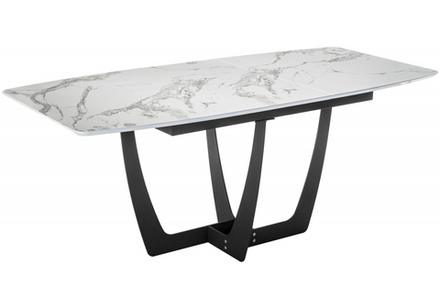 Стол деревянный Woodville Миссандея белый мрамор, графит