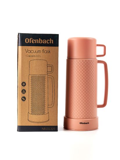 Термос 1000 мл. пластиковый со стеклянной колбой Ofenbach NB 101325